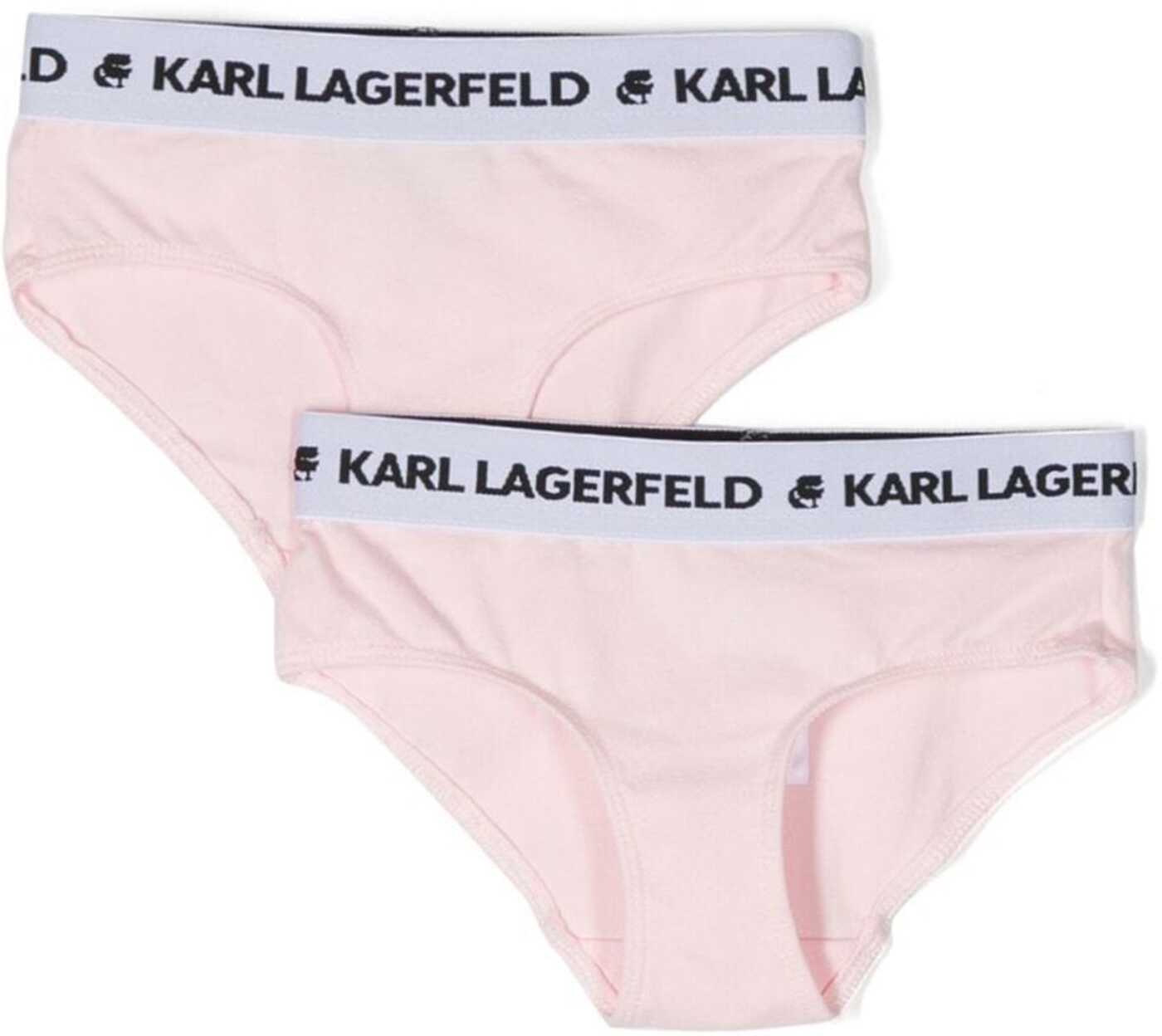 Poze Karl Lagerfeld Set Of 2 Logoed Elastic Briefs PINK