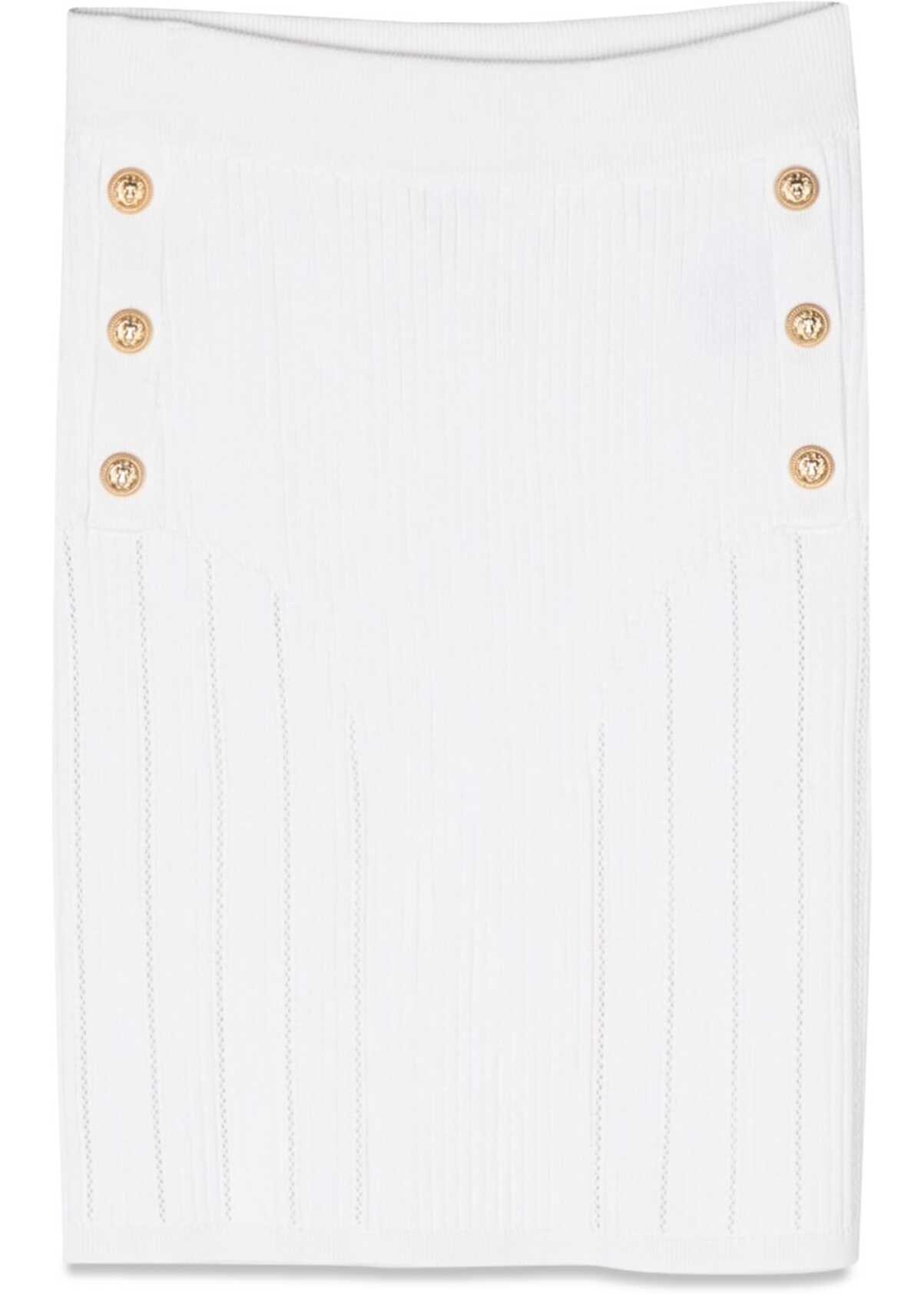 Poze Balmain Knit Skirt WHITE