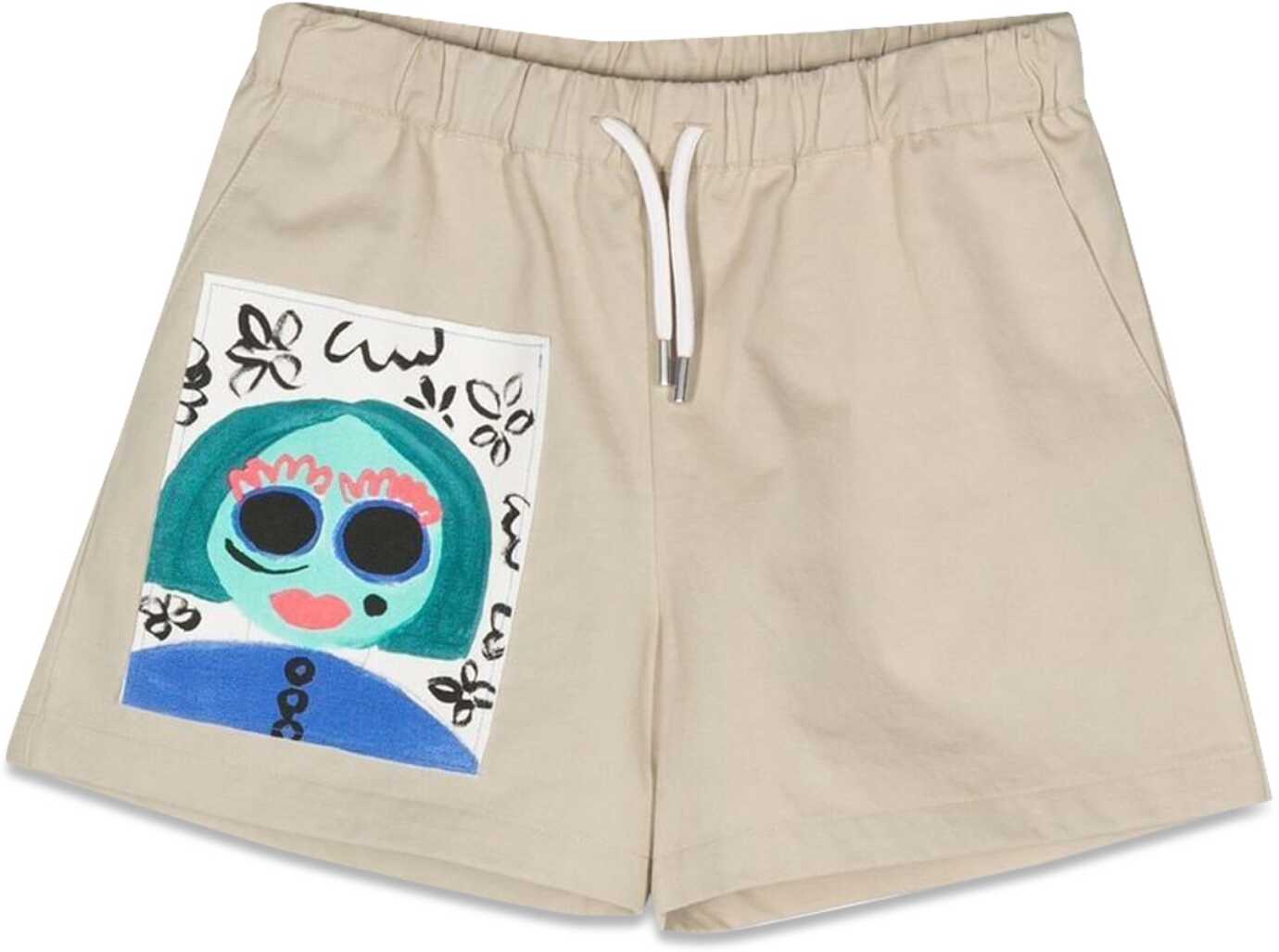 Poze Marni Side Print Shorts BEIGE