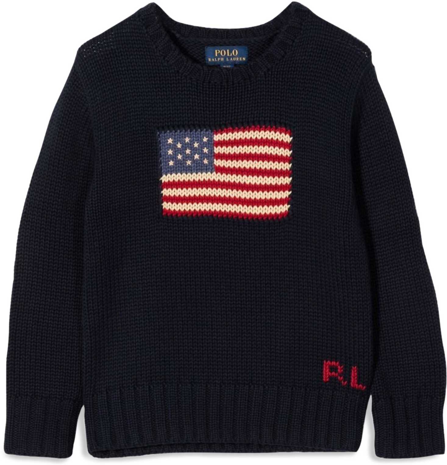 Ralph Lauren 20/2 Combed Cotton-Flag Cn Swtr-Tops-Sweater BLUE