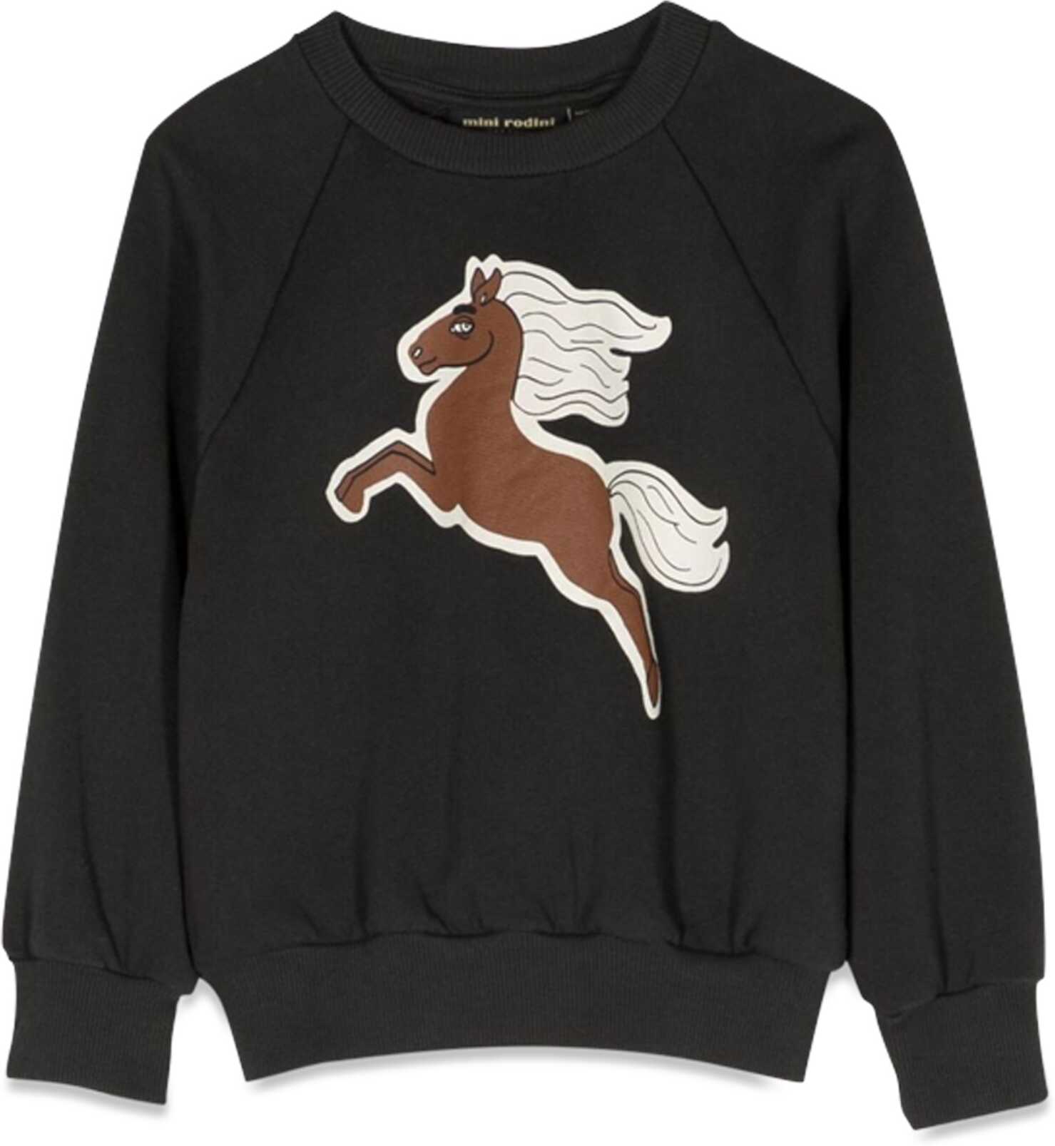 Poze MINI RODINI Horses Crewneck Sweatshirt BLACK
