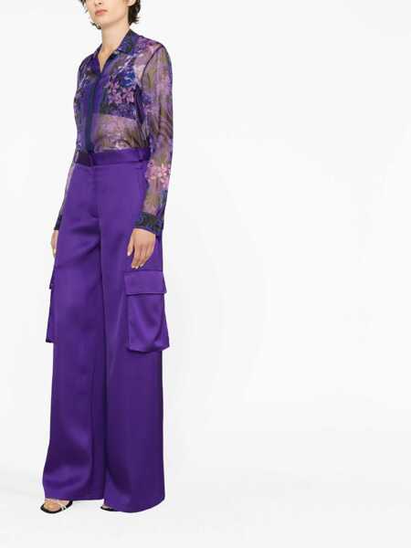 Pantaloni casual Versace Duchesse Pants PURPLE Femei (BM 9888719) 2