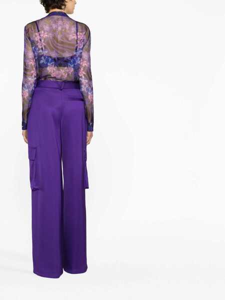 Pantaloni casual Versace Duchesse Pants PURPLE Femei (BM 9888719) 4