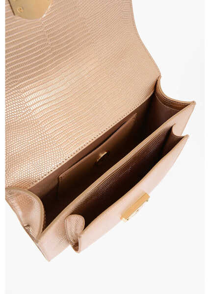 Genti de umar Moschino Love Metallic Faux Leather Shoulder Bag Gold Femei (BM 9889784) 4