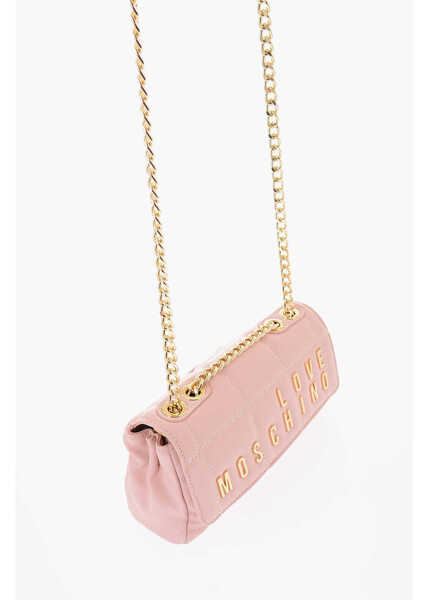 Genti tip postas Moschino Love Quilted Faux Leather Bag With Chain Shoulder Strap Pink Femei (BM 9889928) 3