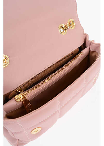 Genti tip postas Moschino Love Quilted Faux Leather Bag With Chain Shoulder Strap Pink Femei (BM 9889928) 4