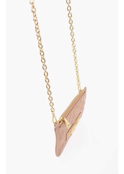 Genti de mana Moschino Love Quilted Faux Leather Clutch With Removable Chain Should Beige Femei (BM 9890159) 3