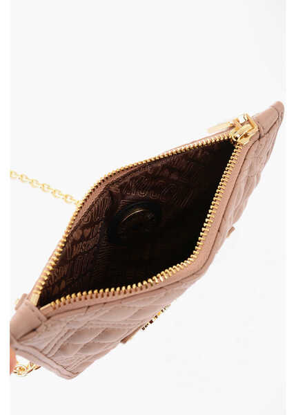 Genti de mana Moschino Love Quilted Faux Leather Clutch With Removable Chain Should Beige Femei (BM 9890159) 4