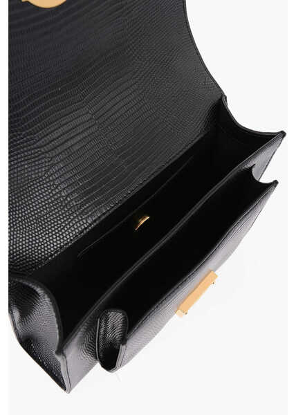 Genti de umar Moschino Love Faux Leather Shoulder Bag With Metal Magnetic Closure Black Femei (BM 9890171) 4