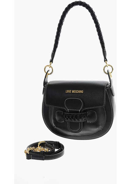 Genti de umar Moschino Love Faux Leather Saddle Bag With Braided Details Black Femei (BM 9890177) 3