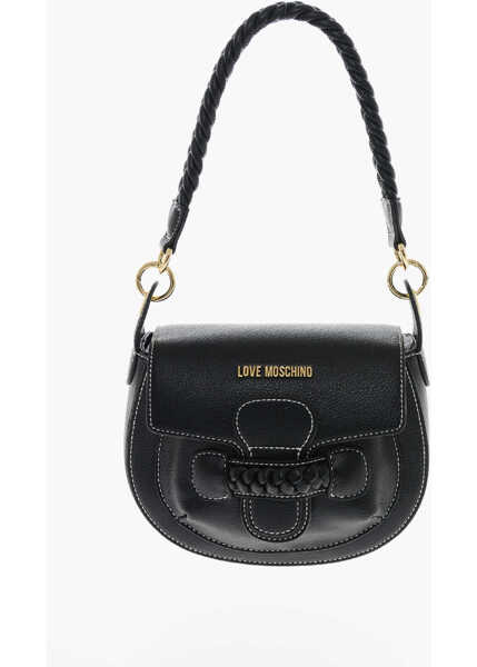 Genti de umar Moschino Love Faux Leather Saddle Bag With Braided Details Black Femei (BM 9890177) 1