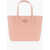 Moschino Love Faux Leather Valentina Tote Bag With All-Over Hearts Pink