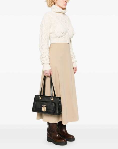 Genti de umar Moschino Love Faux Leather Shoulder Bag With Golden Details Black Femei (BM 9890276) 2