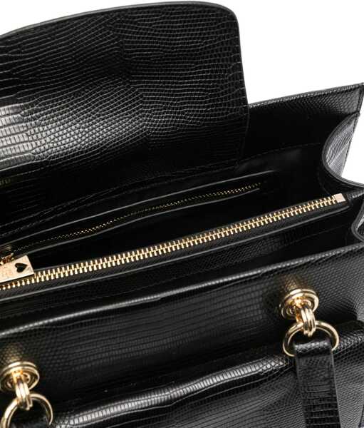 Genti de umar Moschino Love Faux Leather Shoulder Bag With Golden Details Black Femei (BM 9890276) 5