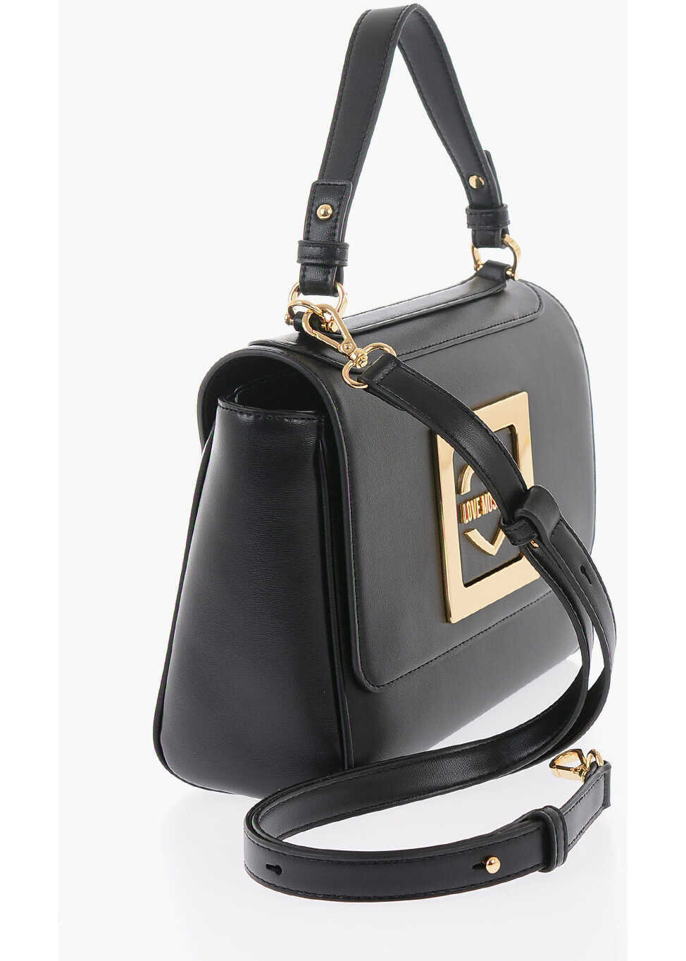 Genti de umar Moschino Love Faux Leather Shoulder Bag With Golden Details Black Femei (BM 9890279) 2