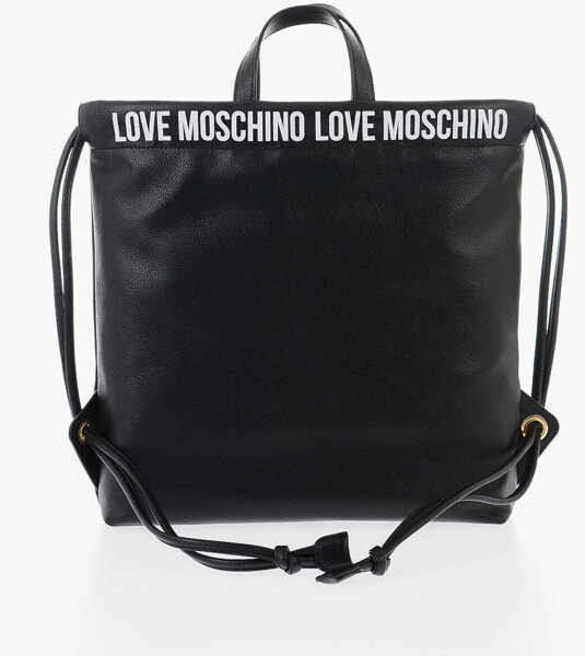Genti de mana Moschino Love Faux Leather Handbag With Printed Logo Black Femei (BM 9890282) 2
