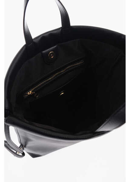 Genti de mana Moschino Love Faux Leather Handbag With Printed Logo Black Femei (BM 9890282) 4