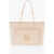 Moschino Love Faux Leather Tote Bag With Golden Details Beige