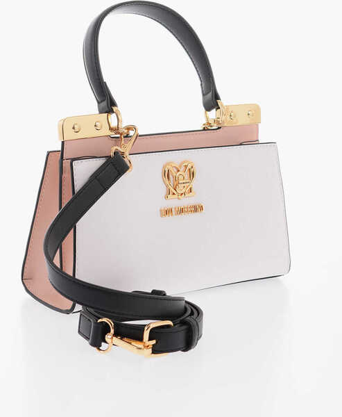 Genti de mana Moschino Love Faux Leather Handbag With Golden Details Pink Femei (BM 9890555) 3