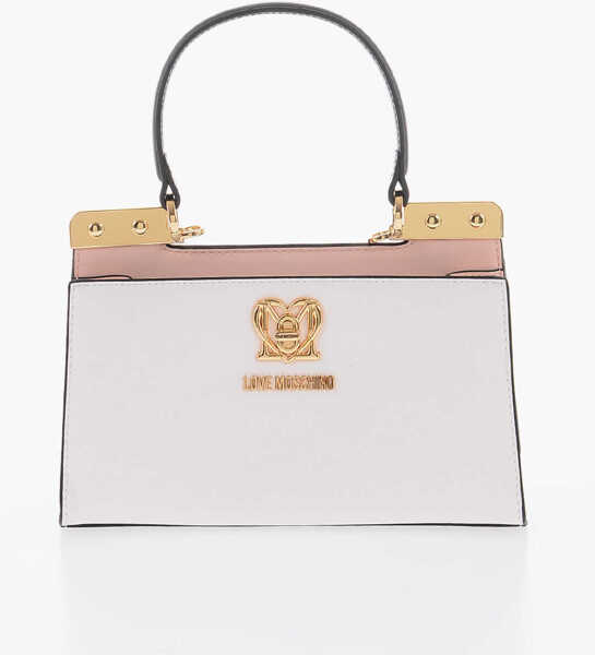 Genti de mana Moschino Love Faux Leather Handbag With Golden Details Pink Femei (BM 9890555) 1