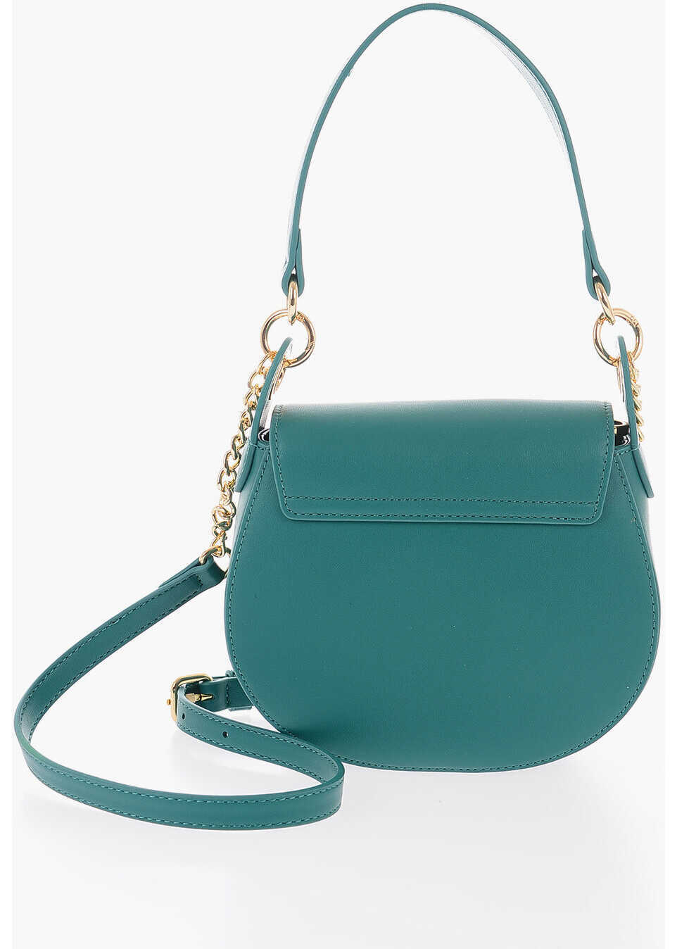 Genti de umar Moschino Love Faux Leather Saddle Bag With Turn Lock Closure Green Femei (BM 9890645) 2