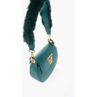 Genti de umar Moschino Dama - Genti de umar Moschino Love Faux Leather Saddle Bag With Turn Lock Closure Green Femei (BM 9890645) - B-mall.ro