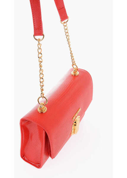 Genti de umar Moschino Love Faux Leather Shoulder Bag With Metal Magnetic Closure Red Femei (BM 9890651) 3