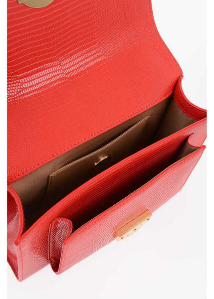 Genti de umar Moschino Love Faux Leather Shoulder Bag With Metal Magnetic Closure Red Femei (BM 9890651) 4