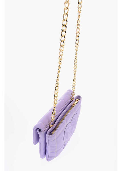Genti tip postas Moschino Love Quilted Faux Leather Bag With Removable Chain Shoulder Violet Femei (BM 9890657) 3
