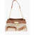 Moschino Love Braided Fabric Handle Bag With Crocodile Effect Faux Le White