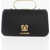 Moschino Love Solid Color Handbag With Removable Faux Fur Handle Black