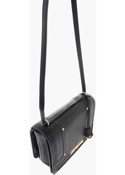 Genti tip postas Moschino Love Faux Leather Crossbody Bag With Golden Logo Black Femei (BM 9891053) 3