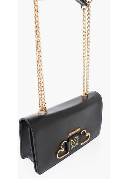 Genti de umar Moschino Love Leather Bag With Double Gold Heart Decoration Black Femei (BM 9891056) 3