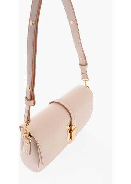 Genti de umar Moschino Love Faux Leather Shoulder Bag With Golden Details Beige Femei (BM 9891059) 3