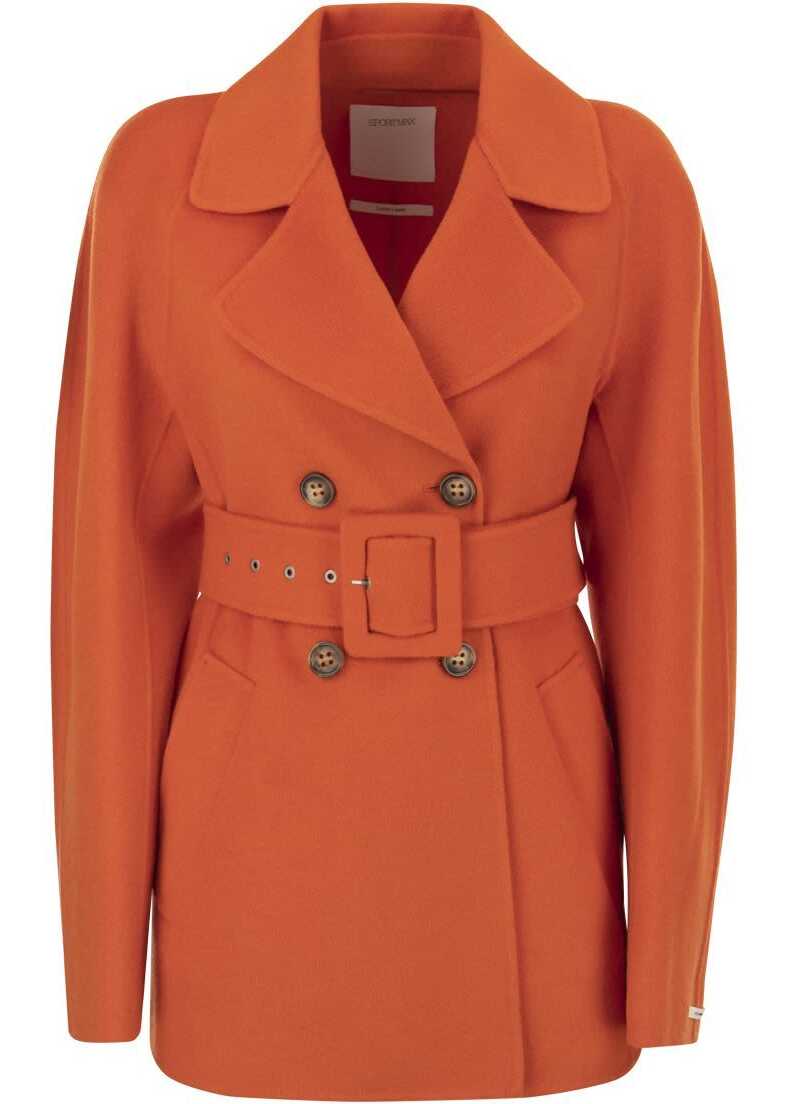 SPORTMAX Wool Trench Coat ORANGE