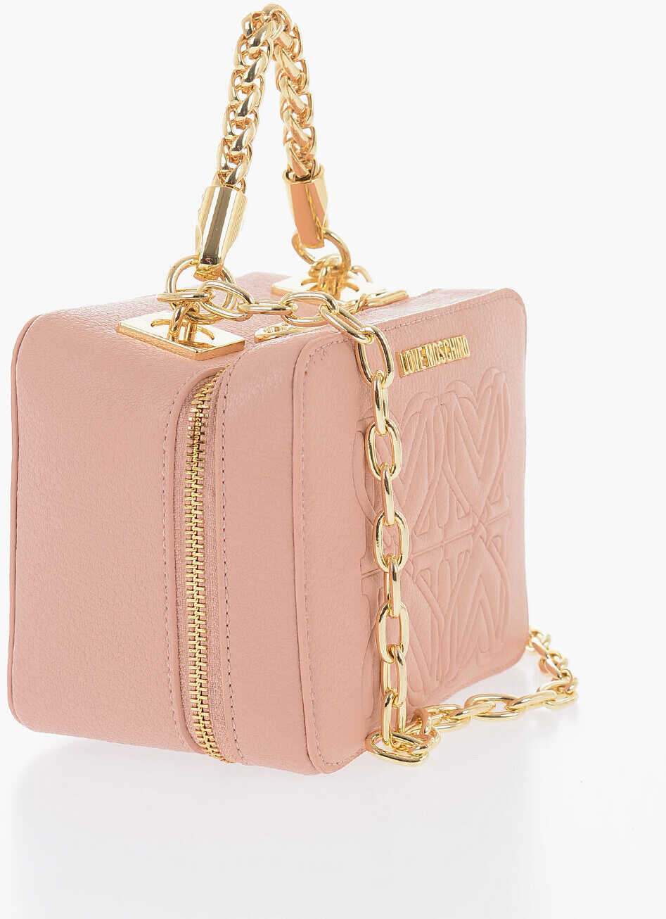 Genti tip postas Moschino Love Faux Leather Bag With Chain Shoulder Strap Pink Femei (BM 9893558) 2