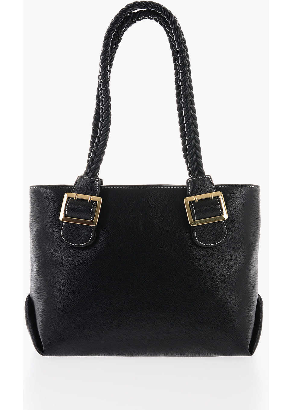 Genti de umar Moschino Love Faux Leather Shoulder Bag With Braided Handle Black Femei (BM 9893561) 2