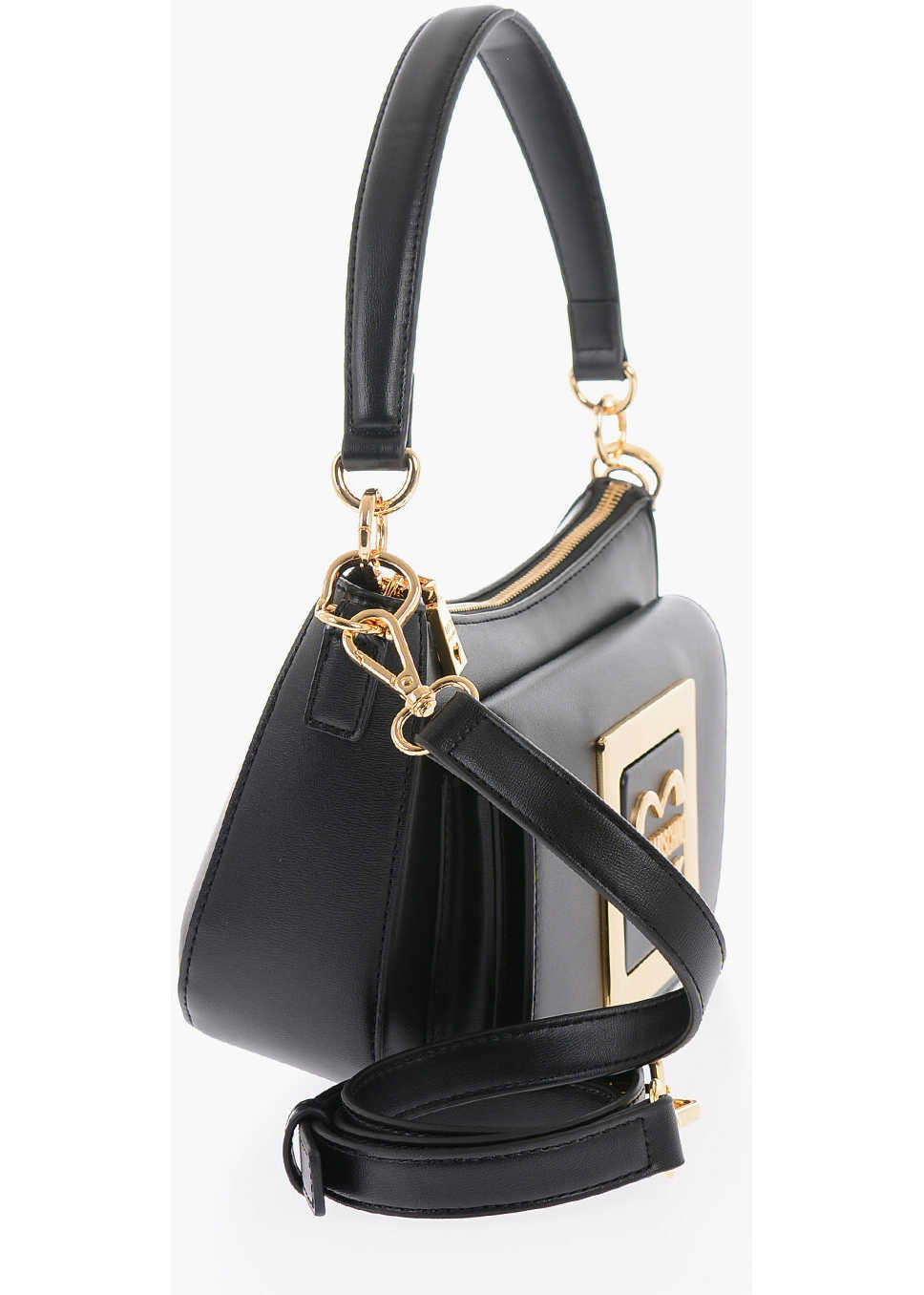 Genti tip postas Moschino Love Faux Leather Bag With Removable Shoulder Strap And Meta Black Femei (BM 9893567) 2