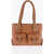 Moschino Love Faux Leather Shoulder Bag With Braided Handle Brown