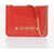 Moschino Love Crocodile Effect Faux Leather Clutch With Golden Logo Red