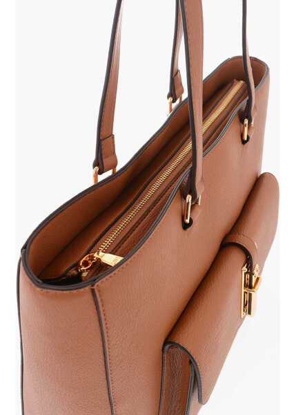 Genti de umar Moschino Love Faux Leather Tote Bag With Golden Details Brown Femei (BM 9893972) 4