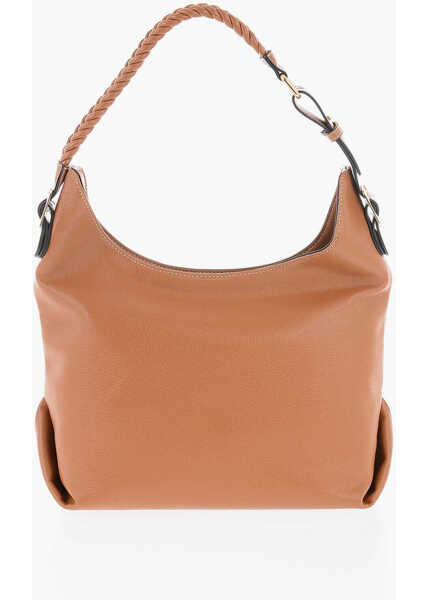 Genti de umar Moschino Love Faux Leather Shoulder Bag With Braided Handle Brown Femei (BM 9894068) 2