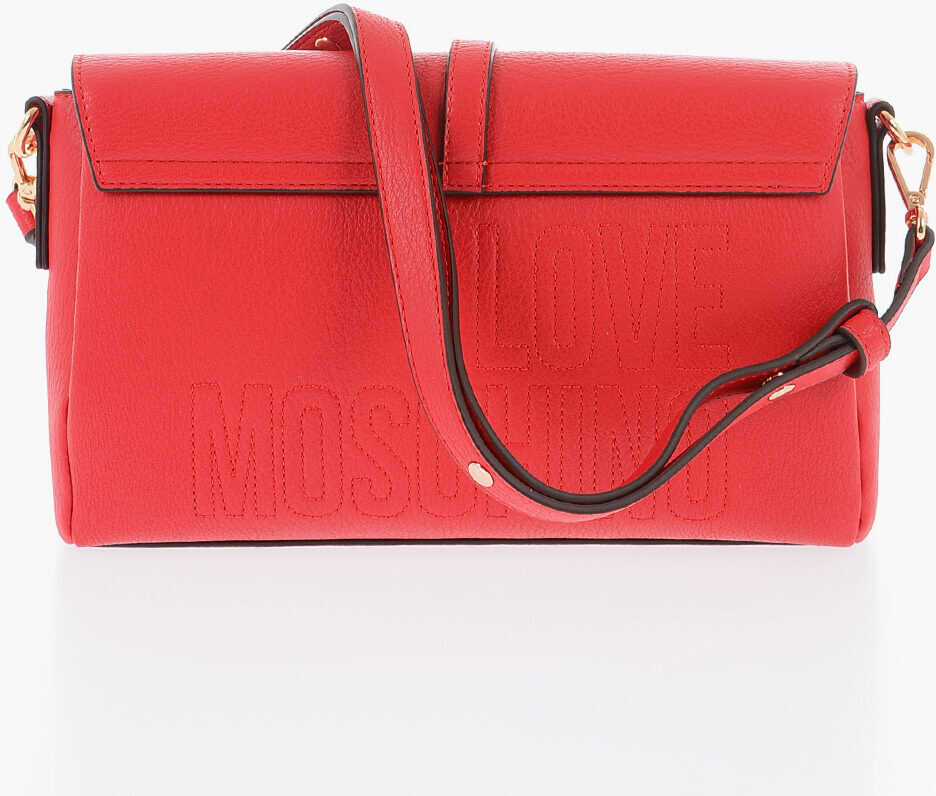 Genti de umar Moschino Love Faux Leather Shoulder Bag With Maxi Logo On The Back Red Femei (BM 9894242) 2