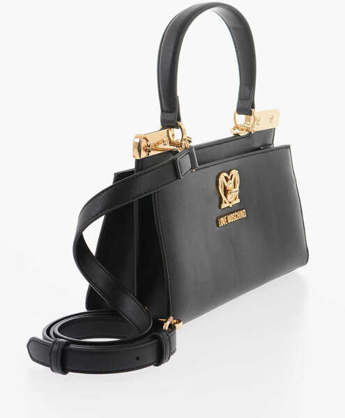 Genti de mana Moschino Love 2 Compartment Faux Leather Handle Bag With Removable Sh Black Femei (BM 9894254) 2