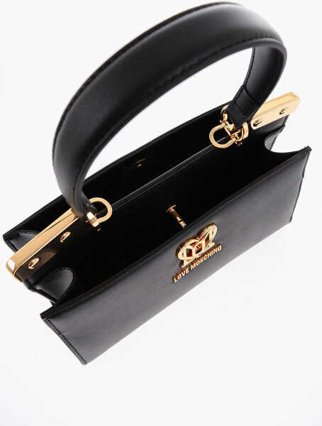 Genti de mana Moschino Love 2 Compartment Faux Leather Handle Bag With Removable Sh Black Femei (BM 9894254) 4