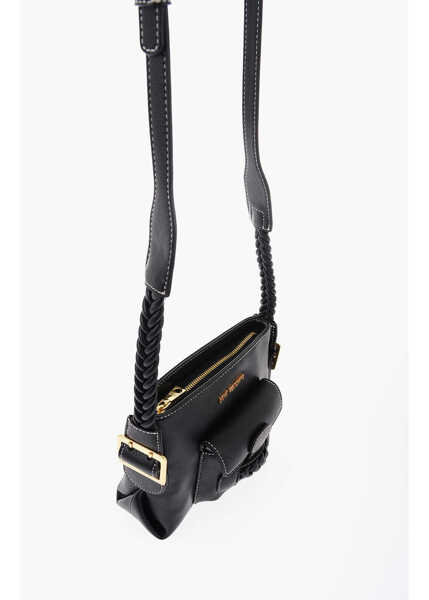Genti de mana Moschino Love Faux Leather Crossbody Bag With Braided Details Black Femei (BM 9894356) 3