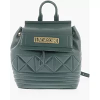 Rucsacuri Love Quilted Faux Leather Backpack With Metal Golden Logo Femei