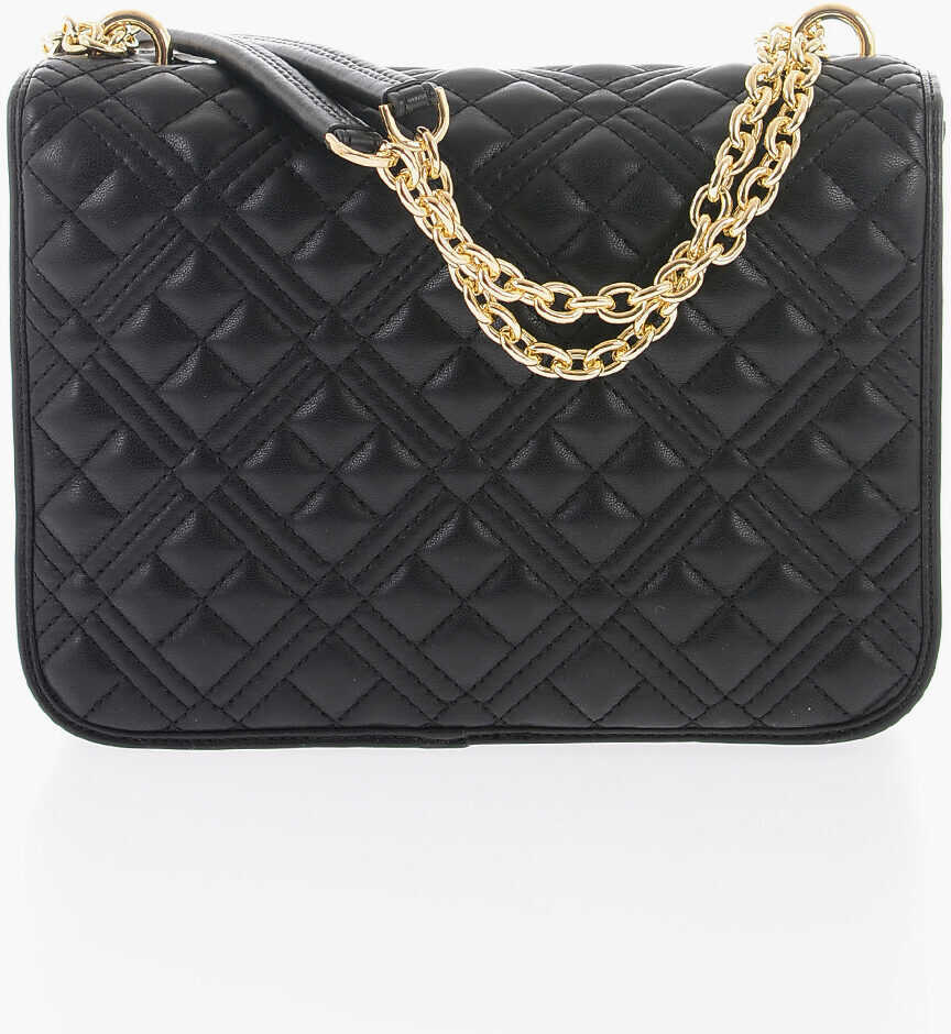 Genti de umar Moschino Love Quilted Faux Leather Bag With Chain Shoulder Strap Black Femei (BM 9894734) 2