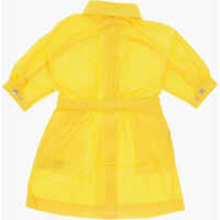 Rochii DSQUARED2 pentru Fete - Rochii DSQUARED2 Solid Color Cotton Shirt Dress With Silver Buttons Yellow Fete (BM 9894803) - B-mall.ro