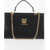 Moschino Love Faux Leather Bag With Golden Chain And Turn Lock Closur Black